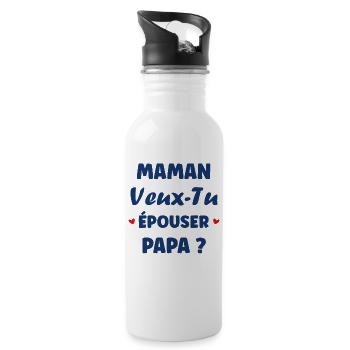 Mommy Will You Marry Daddy - Water bottle with straw - white - Right