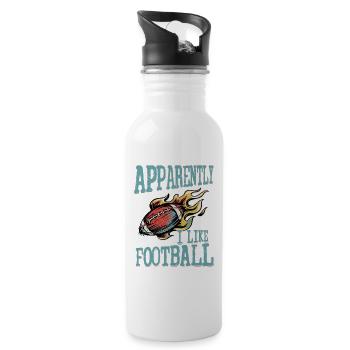 Apparently I Like Football Player Fan Season - Water bottle with straw - white - Right
