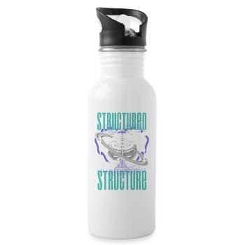 Neurodivergent Neurodiversity Structured Chaos - Water bottle with straw - white - Right