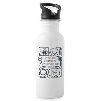 Nurse Practitioner Trust Me I Healthcare Worker - Trinkflasche mit integriertem Trinkhalm - Weiß - Rechts