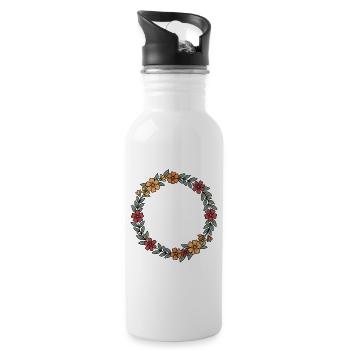 Always My Sister Forever My Friend Wreath - Water bottle with straw - white - Right
