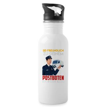 Postman BE KIND TO YOUR POSTMAN ISEI - Water bottle with straw - white - Right