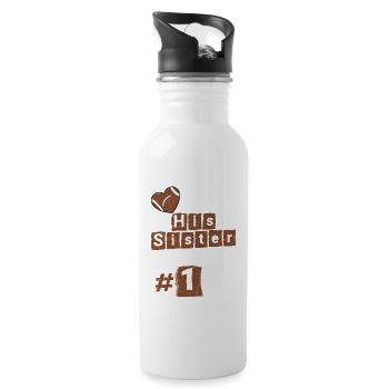 I'm Not Just His Sister I'm His #1 Fan Football - Trinkflasche mit integriertem Trinkhalm - Weiß - Rechts