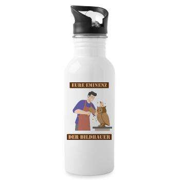 Eure Eminenz, Der Bildhauer - Trinkflasche mit integriertem Trinkhalm - Weiß - Rechts