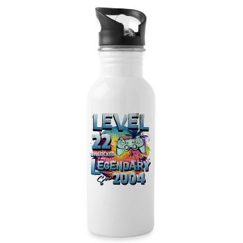 Level 22 years Unlocked since 2004 Birthday - Water bottle with straw - white - Right