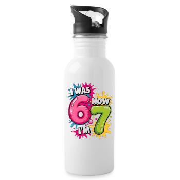 I was 6 Now Im 7 Birthday 67 Meme 7 Years Old kids - Gourde avec paille intégrée - blanc - Droite
