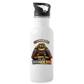 I'm fed up with turtles Hiking - Water bottle with straw - white - Right
