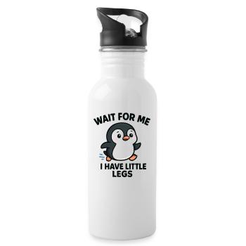 Pinguin Spruch Humor Meme Lustig Geschenkidee - Trinkflasche mit integriertem Trinkhalm - Weiß - Rechts