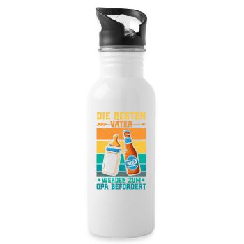 The best fathers are promoted to grandpa - Water bottle with straw - white - Right