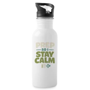 Calmness beats panic, lifestyle, - Water bottle with straw - white - Right