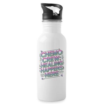 Oncology Nurse Chemo Crew Healing Oncology Nursing - Trinkflasche mit integriertem Trinkhalm - Weiß - Rechts