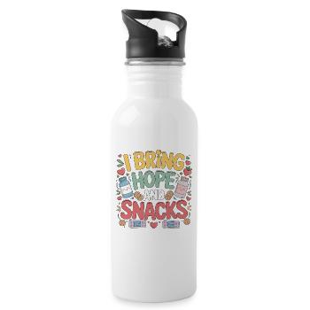 Oncology Nurse I Bring Hope And Hospital Nurse - Water bottle with straw - white - Right
