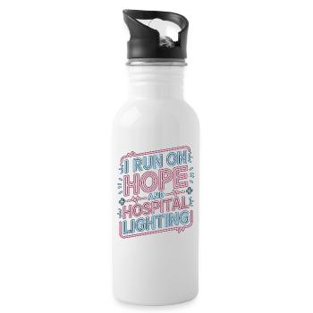 Oncology Nurse I Run On Hope And Infusion Nurse - Trinkflasche mit integriertem Trinkhalm - Weiß - Rechts
