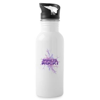 Born to Rock Neon Eis-Splash - Trinkflasche mit integriertem Trinkhalm - Weiß - Rechts