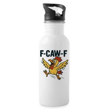 F-CAW-F | Funny duck in stress - Water bottle with straw - white - Right