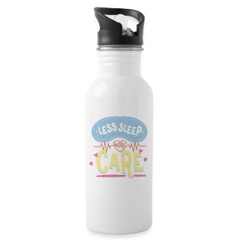 Caregiver Caregiver Elderly Care Less Sleep More Care - Water bottle with straw - white - Right