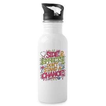 Oncology Nurse Side Effects Don't Stand Oncologist - Trinkflasche mit integriertem Trinkhalm - Weiß - Rechts