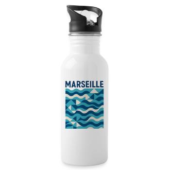 Marseille 13 Cité phocéenne - Gourde avec paille intégrée - blanc - Droite