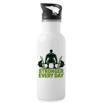 Stronger Every Day Lift - Water bottle with straw - white - Right