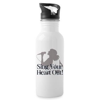 Sing Your Heart Out Silhouette - Water bottle with straw - white - Right