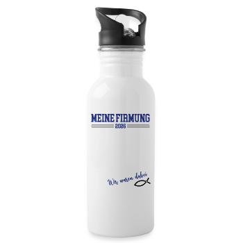 My Confirmation 2026 Guestbook Outfit Church Baptism - Water bottle with straw - white - Right
