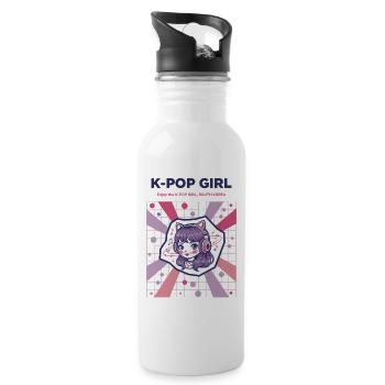 K-Pop Girl Enjoy The K-Pop Girl South Korea Korean - Water bottle with straw - white - Right
