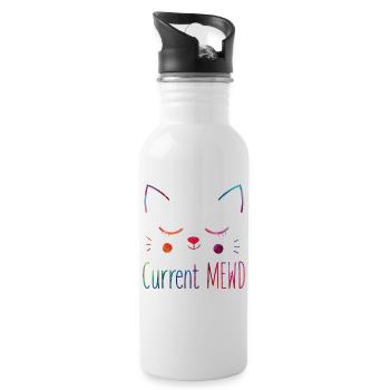 Current Mood Cute Cat Lover - Water bottle with straw - white - Right
