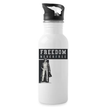 Freedom Never Free - Water bottle with straw - white - Right