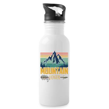 Mountain Lover Rétro - Gourde avec paille intégrée - blanc - Droite