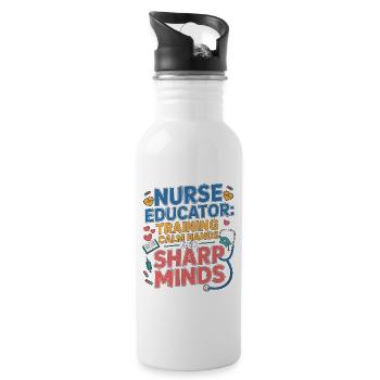 Nurse Educator Training Calm Nurse Practitioner - Trinkflasche mit integriertem Trinkhalm - Weiß - Rechts