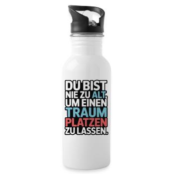 Never Too Old Dream Burst Design - Water bottle with straw - white - Right