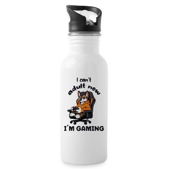Je ne peux pas être adulte maintenant, je joue drôle Gamer Fox Fuchs - Gourde avec paille intégrée - blanc - Droite