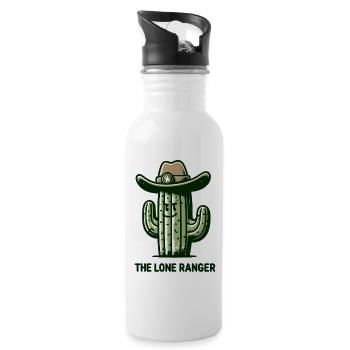 Chapeau de cowboy en cactus - Gourde avec paille intégrée - blanc - Droite