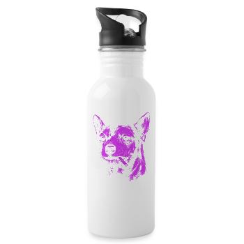 Chihuahua Smoking Funny Dog Humor Meme - Water bottle with straw - white - Right