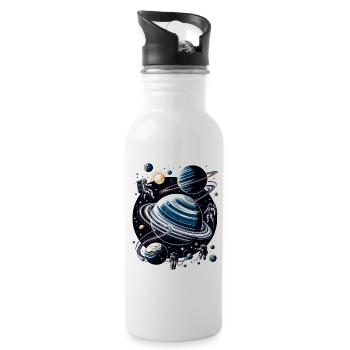 Orbite de planète annelée : Astronautes - Gourde avec paille intégrée - blanc - Droite