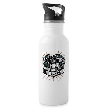 Acupuncture Chinese Medicine Health - Water bottle with straw - white - Right