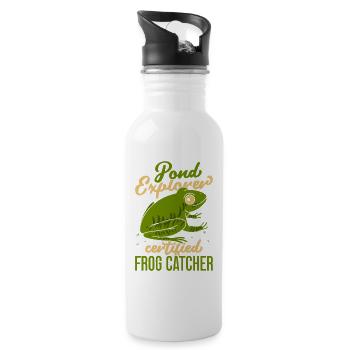 Frog Catcher Pond Explorer Certified Frog - Trinkflasche mit integriertem Trinkhalm - Weiß - Rechts