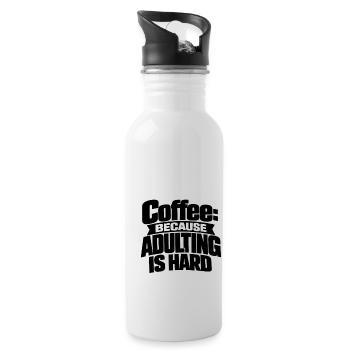 Coffee reaches places, that's where motivation comes - Water bottle with straw - white - Right