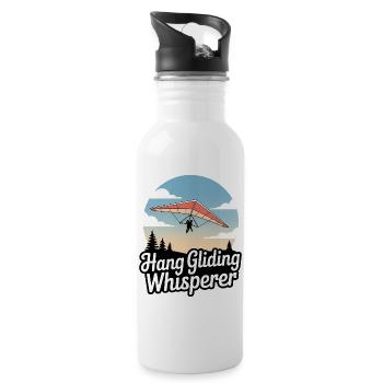Drachenflieger Hängegleiter Luftsport Enthusiasten - Trinkflasche mit integriertem Trinkhalm - Weiß - Rechts