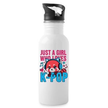 Juste une fille qui adore la musique coréenne K-pop, fans de Kpop - Gourde avec paille intégrée - blanc - Droite