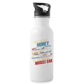 Classic Car Collector - Water bottle with straw - white - Right