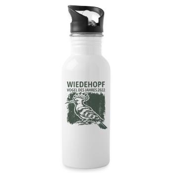 Hoopoe Oiseau de l’Année 2022 - Gourde avec paille intégrée - blanc - Droite