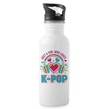 Just A Girl Who Love K-Pop Korean Music - Gourde avec paille intégrée - blanc - Droite