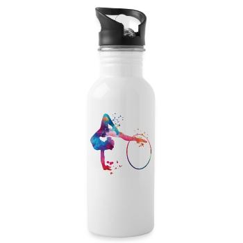 Gymnastique, cercleaux, gymnastique rythmique - Gourde avec paille intégrée - blanc - Droite
