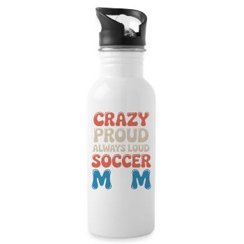 Football Sayings Mom Funny Football Gift - Water bottle with straw - white - Right