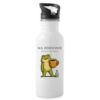 Frog Na zdrowie Coffee & Vodka Humor - Water bottle with straw - white - Right