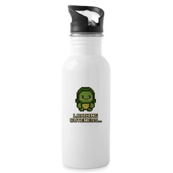 Download Cute Dino Pixel - Water bottle with straw - white - Right
