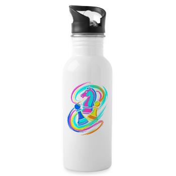 Chess - Water bottle with straw - white - Right