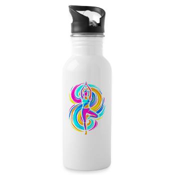 Yoga Pose - Water bottle with straw - white - Right