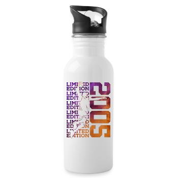 LIMITED EDITION 2005 BASKETBALL 21. GEBURTSTAG - Trinkflasche mit integriertem Trinkhalm - Weiß - Rechts